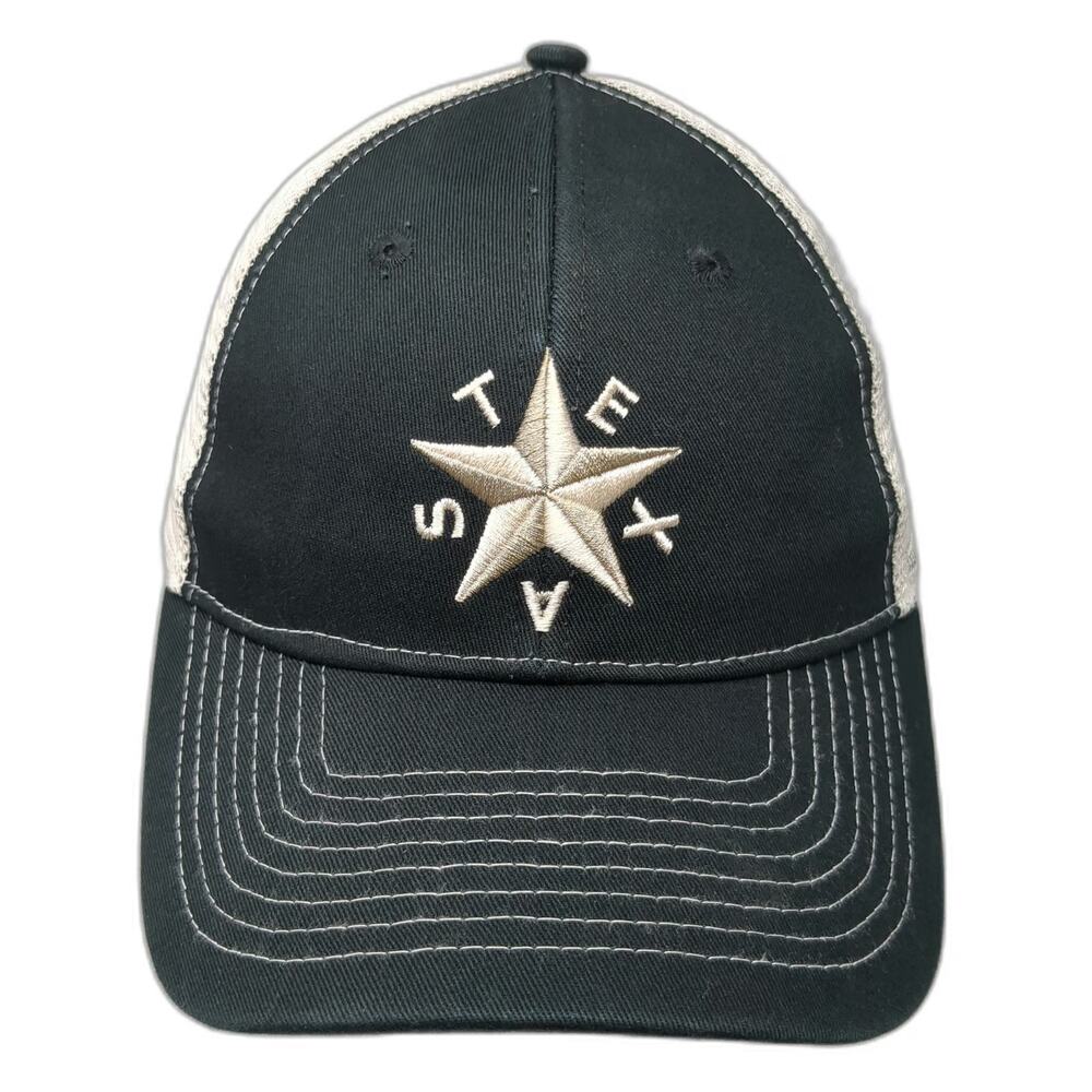 Buc-ee's Trucker Hat Black One Size Texas Star Embroidered Mesh Snapback Cap